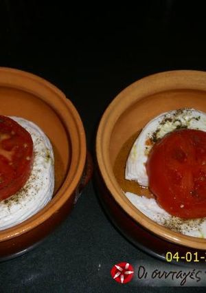 A picture of Baked feta cheese.