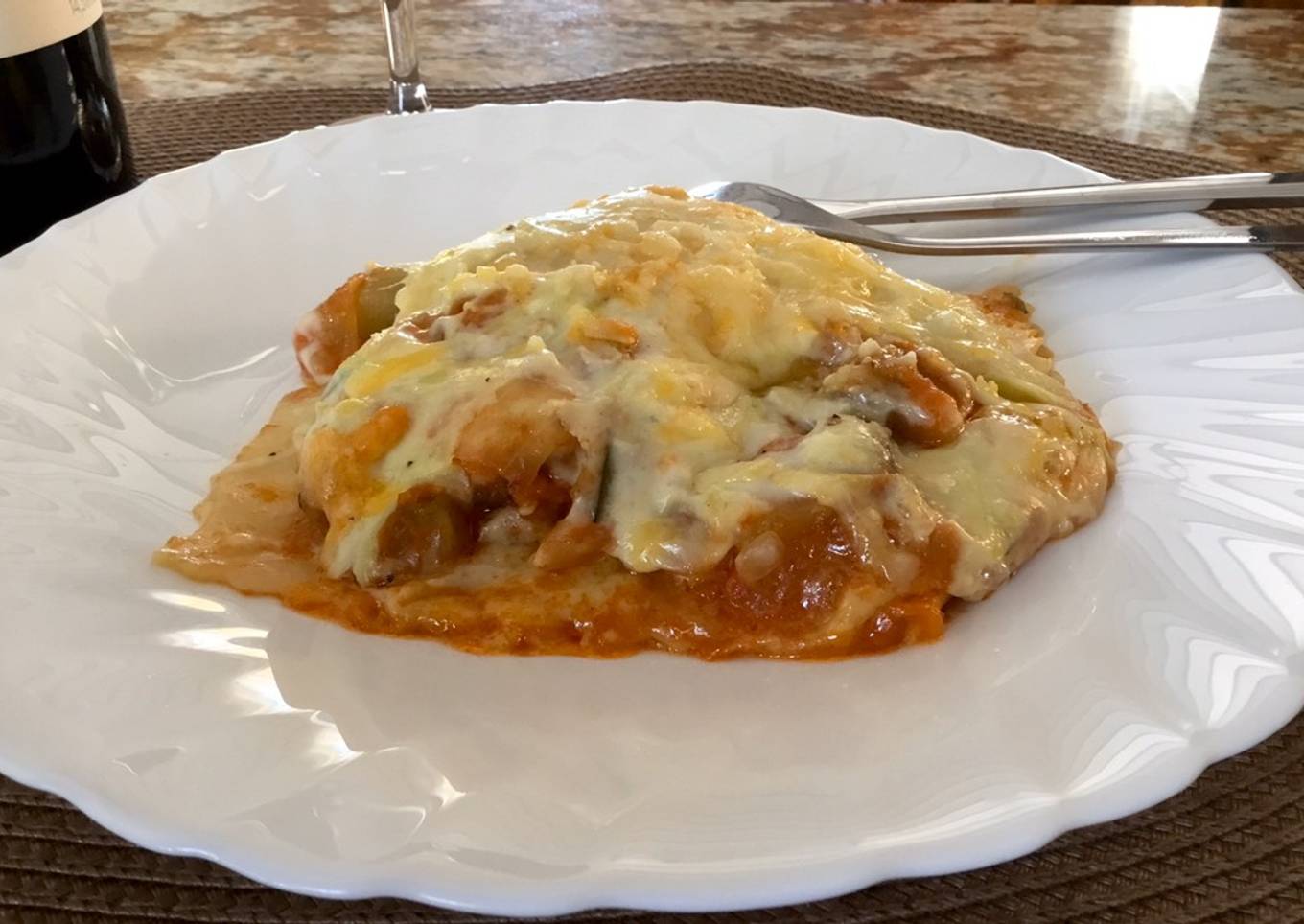 Lasaña de pisto de verduras