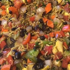 A picture of California Farm Gallo Pinto Rice and Beans.
