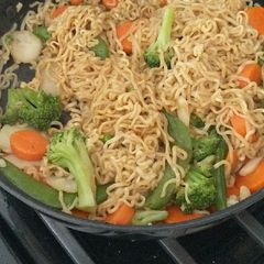 A picture of Soy sauce ramen stir fry.