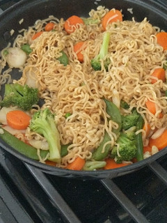 A picture of Soy sauce ramen stir fry.