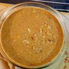 A picture of Kolkata jaggery kheer.