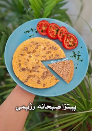 عکسی از دستور پیتزا صبحانه رژیمی
