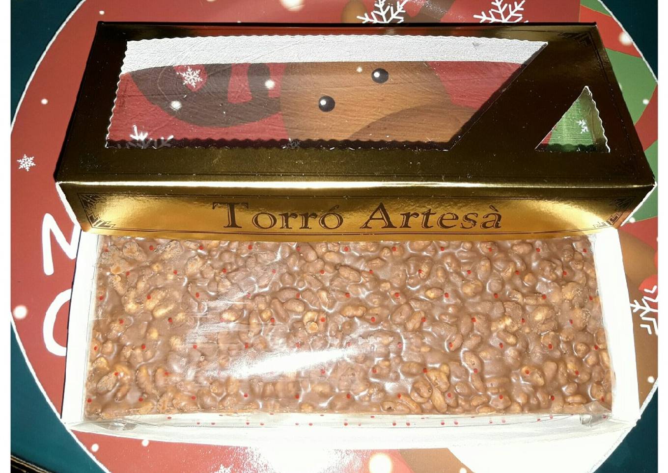 Turrón de chocolate con leche y arroz inflado