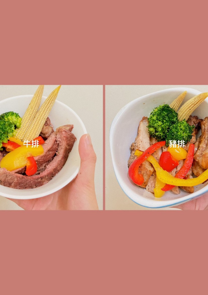【氣炸鍋料理】里肌牛排與里肌豬排 的食譜成品照片