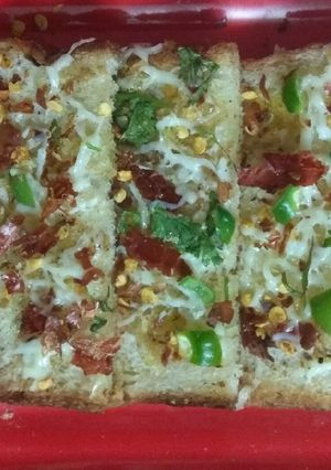 A picture of #festivesavouries Garlic - Cheese Bread.