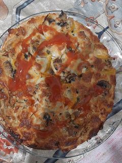 عکسی از دستور پیتزا مرغ و قارچ