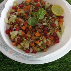 A picture of Moong sprout chana sprout salad.