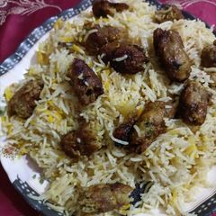 A picture of Seekh Kabab Pulao.