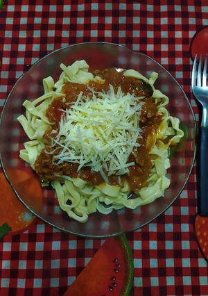 Una foto de Fideos caseros sin pastalinda