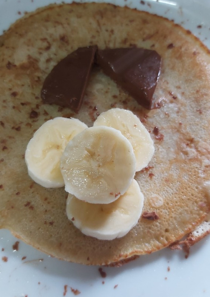 Una foto de Tortitas de plátano y chocolate