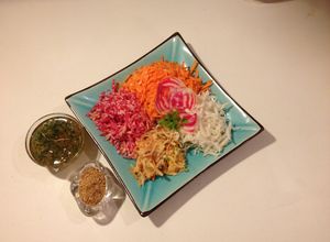 Une photo de Crudités d'Hiver, vinaigrette au miel & Gomasio