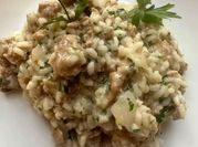A picture of chorizo risotto