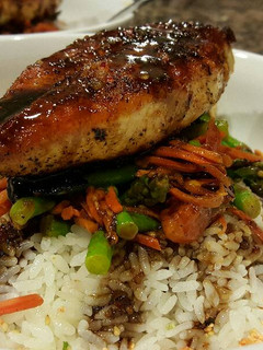 A picture of Balsamic Chicken on Rice.