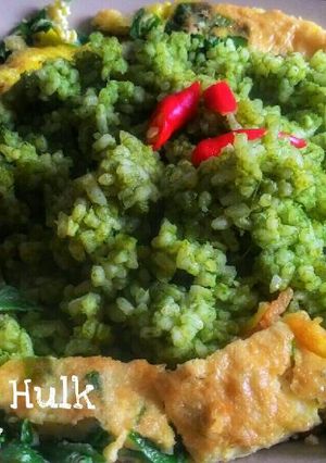 Foto resep Nasi goreng hulk (enak,sehat,simple)