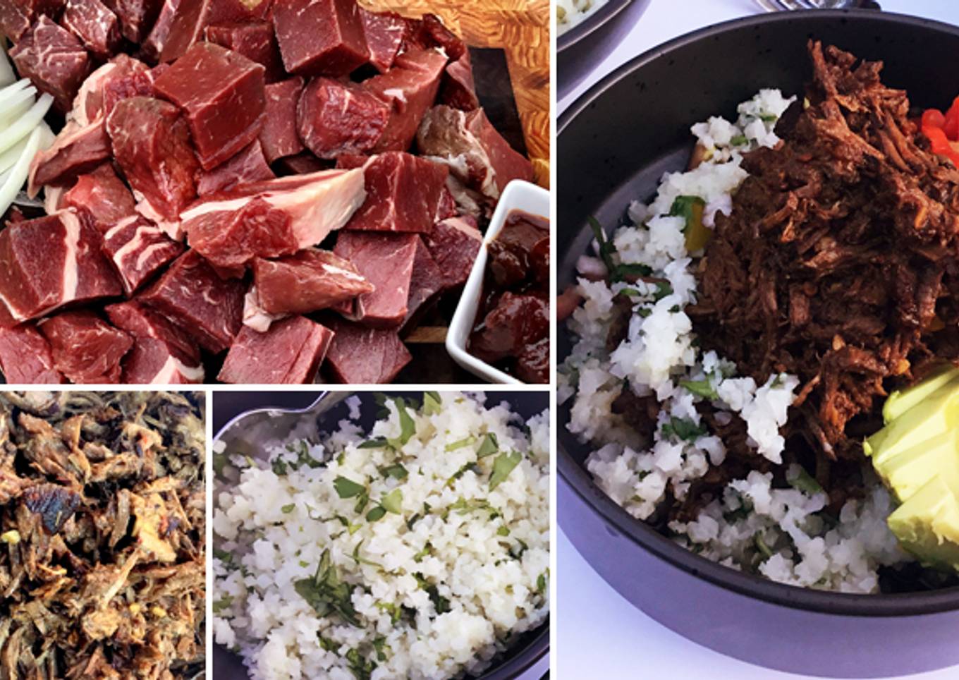 Wagyu Beef Barbacoa Bowls with Cilantro Cauliflower Rice