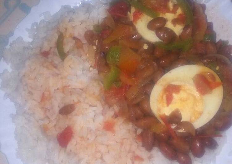 Rice beans and eggs stew