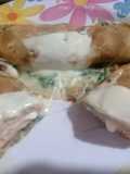 Canelones de acelga con paleta y queso
