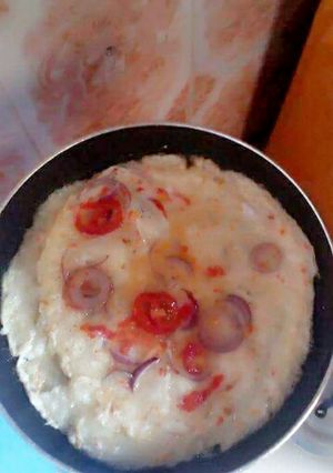 A picture of Nigerian omellete(medium rare).