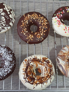 Una foto de Donuts🍩 de avena plátano🍌 y zanahoria🥕