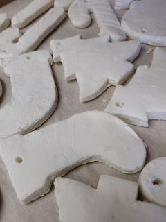 A picture of Ready to paint Christmas Ornaments.
