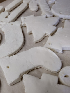 A picture of Ready to paint Christmas Ornaments.