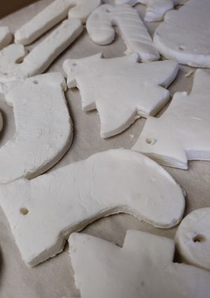 A picture of Ready to paint Christmas Ornaments.