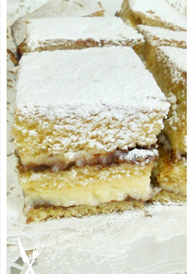 Una foto de Tarta de natillas y chocolate