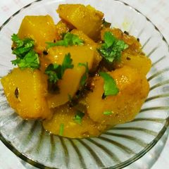 A picture of Pumpkin sabzi (khatti mithi).
