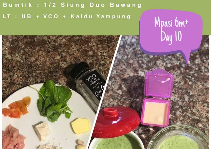 Mpasi 6m+ Day 10 - Bubur Ayam Bayam