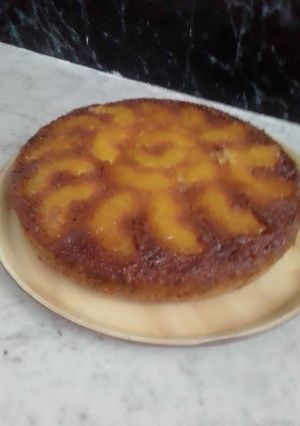 صورة لوصفة كيكة الاناناس المقلوبة