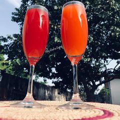 A picture of Fresh Watermelon And Orange Juice.