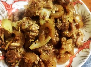 Hình của món Bò tơ xào xả ớt.