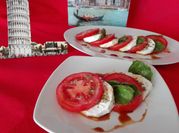 Una foto de ensalada caprese