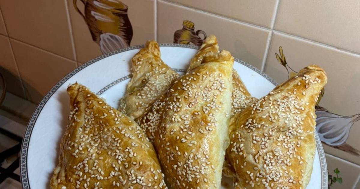 Самса из слоеного теста пошаговый рецепт с фото в духовке с курицей рецепт