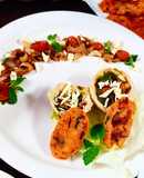 Mushroom spinach ricotta tart with stir fried cherry tomatoes