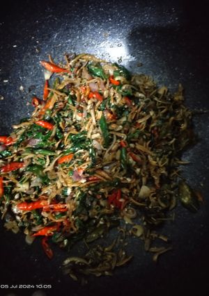 Foto resep Tumis teri Daun Kemangi