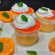 Cream Custard shots with orange sauce