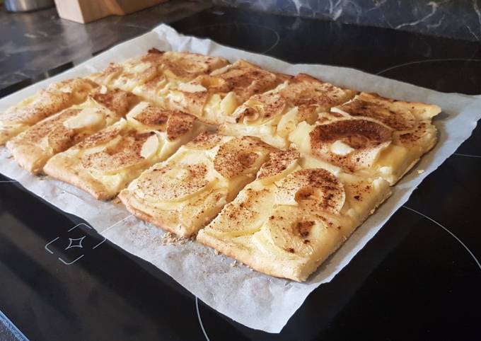 30• 🍎 Tarte Flambée Pommecannelle 🍏 à La Pâte Levée De Wendiscooking Cookpad 