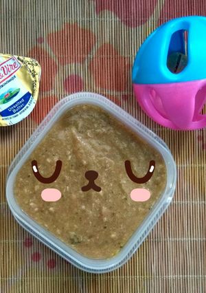 Foto resep MPASI 7+ Beras Merah KacangMerah Nila Brokoli Kabocha Kaldu Ikan