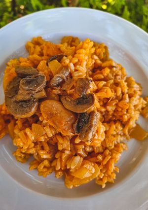 Φωτογραφία της συνταγής Vegan Παέγια με "Κουνέλι" από Μανιτάρια