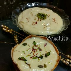 A picture of Belkhand or Bel /Wood Apple Shrikhand.