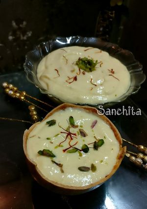 A picture of Belkhand or Bel /Wood Apple Shrikhand.