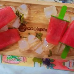 A picture of Watermelon 🍉 popsicle.