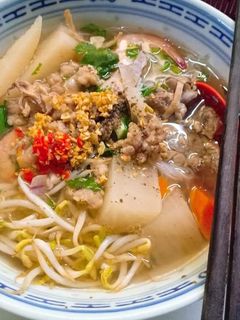 Hình của món Hủ tíu tôm thịt bằm.