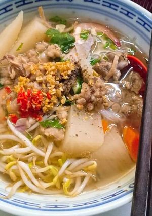 Hình của món Hủ tíu tôm thịt bằm.