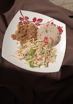 A picture of Stir rice with egg sauce.