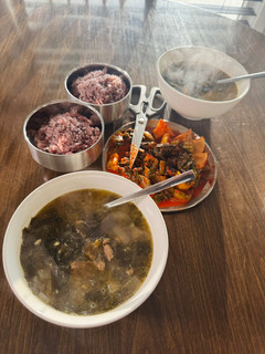 A picture of Seaweed soup (Korean birthday soup).