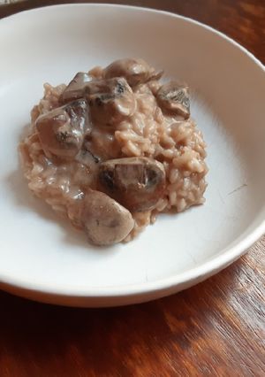 Une photo de Risotto au vin rouge