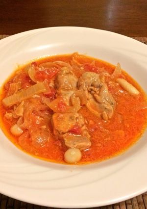 A picture of Chicken Tomato stew European style.